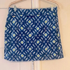 RLX Ralph Lauren Blue and Green Athletic Skort Back Pocket Size Large NWOT